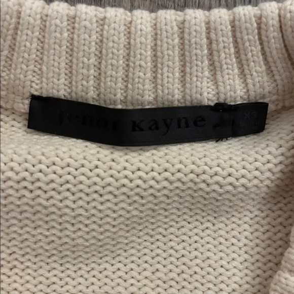 NWOT Jenni Kayne Cotton Kate V-Neck Sweater Ivory Navy Stripe XS-S Oversized - Picture 9 of 11